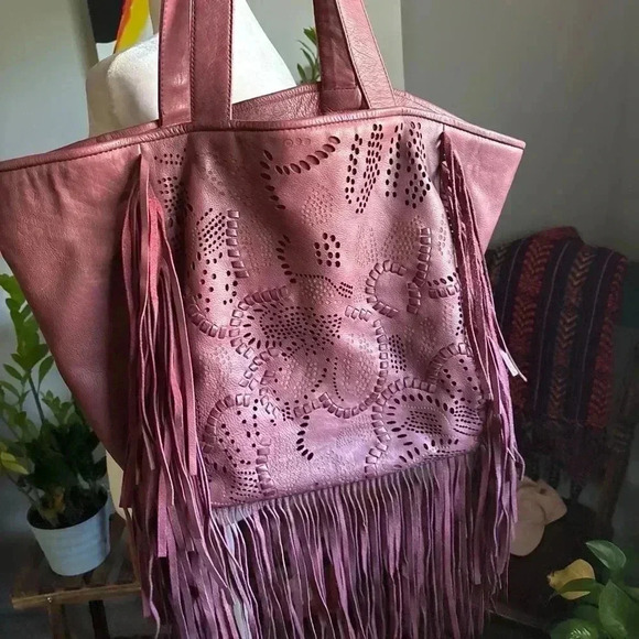 Frye Purple Fringe Shoulder Bag - Picture 6 of 8